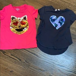 Girls flip sequin tee shirts